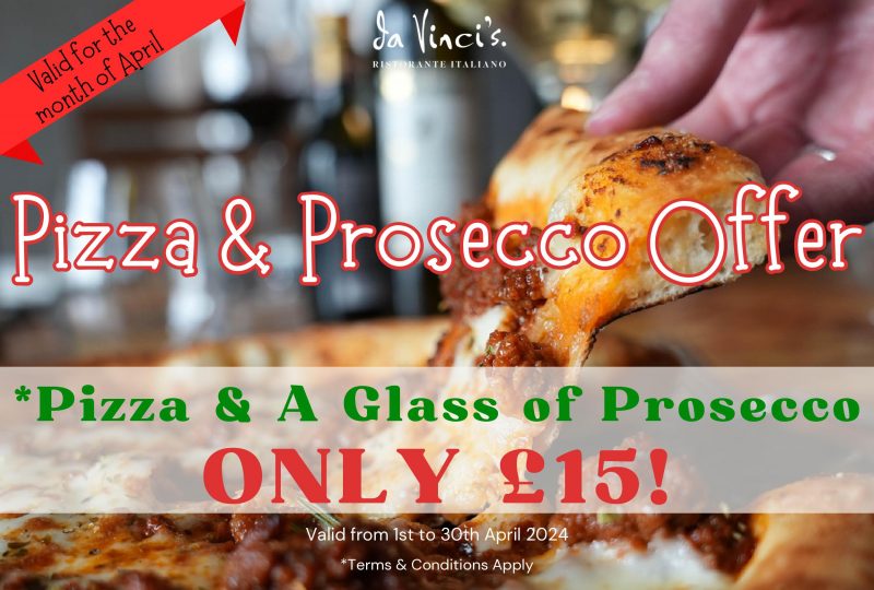 Da Vinci’s Ristorante: Pizza & a glass of prosecco