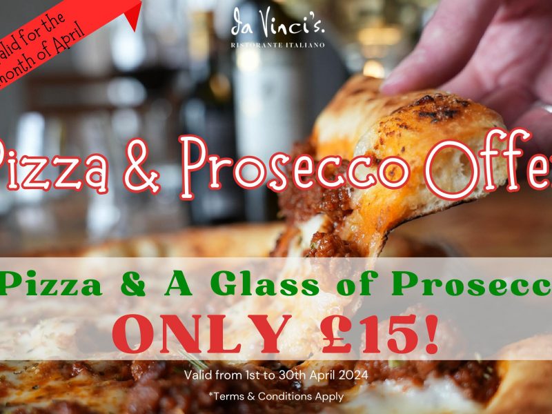 Da Vinci’s Ristorante: Pizza & a glass of prosecco